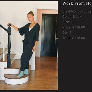 Free People - Work From Home Reversible Onesie in Dark Blue/Navy (Size L)